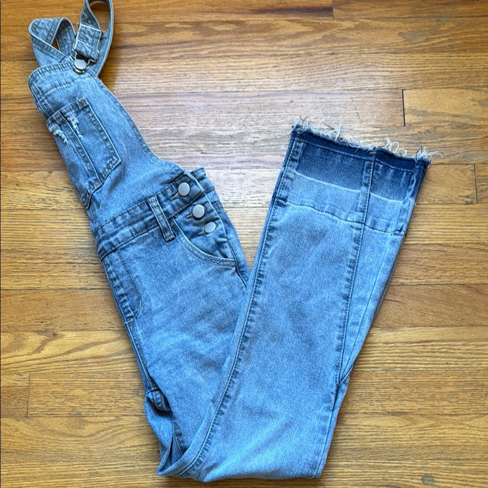 Joe’s jeans 8-10 girls overalls flare raw hem